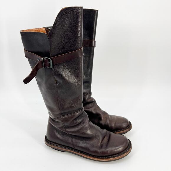 Trippen Crusader Boot Women EU 38 US 7 Dark Brown Leather Tall Knee High Germany - Picture 1 of 12